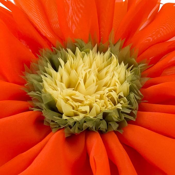 Hand-Stitched Round Decorative Flower Pillow Vibrant Orange 3D Sunflower Velvet Throw Pillow Cute Soft Floral Accent Cushion Boho Farmhouse Home Decor for Couch Bed Living Room Bedroom 14Inch