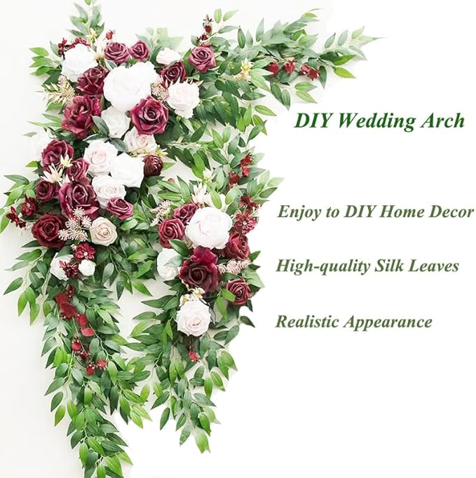8Pcs Italian Ruscus Greenery Stems 26" Artificial Silk Greenery Leaves for DIY Wedding Arch Bouquet Filler Table Centerpieces Home Indoor Decor