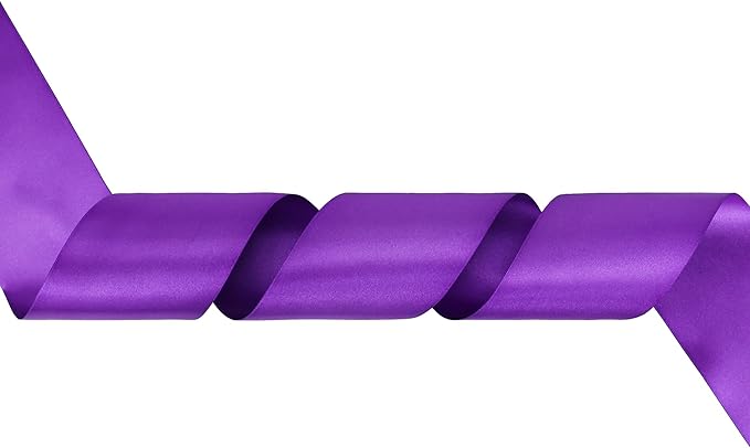 MEEDEE Purple Satin 3 Inch Ribbon Lux Double Faced Satin Ribbon Dark Purple Halloween Ribbons by 10 Yards Purple Ribbons for Christmas Tree, Flower Bouquet, Weddings, Bow Making
