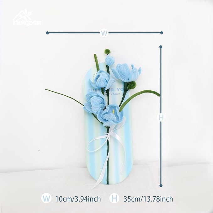 Crochet Flowers Bouquet Gifts for Women Birthday,Gifts for Mom,Preserved Rose Forever Flower,Real Handmade Bouquet for Grandma Sister Wife Her from Daughter (New Blue)