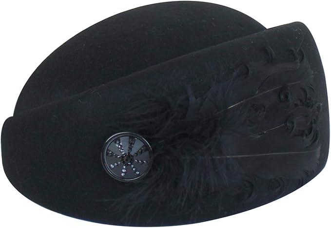 ORIDOOR Women Vintage 100% Wool Felt Flowers Bucket Cloche Bowler Hat Church Wedding Beret Hat