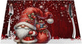 PVC Placemats Set of 1 Wipeable Table Mats Washable Heat Resistant Non Slip Vinyl Dining Table Mat for Kitchen Indoor Outdoor Patio Farmhouse Place Mats Red Santa Claus Gnome Decorative