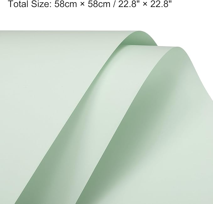 MECCANIXITY Pearlescent Film Flower Wrapping Paper 22.8x22.8 Inch Waterproof for DIY Crafts, Gift/Gift Box Packaging Smoky Green Pack of 10