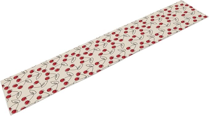 Red Cherry Table Runner,Spring Summer Fruit Tropical Birthday Party Decorations Dining Room Home Kitchen Table Decor 13 x 108Inches