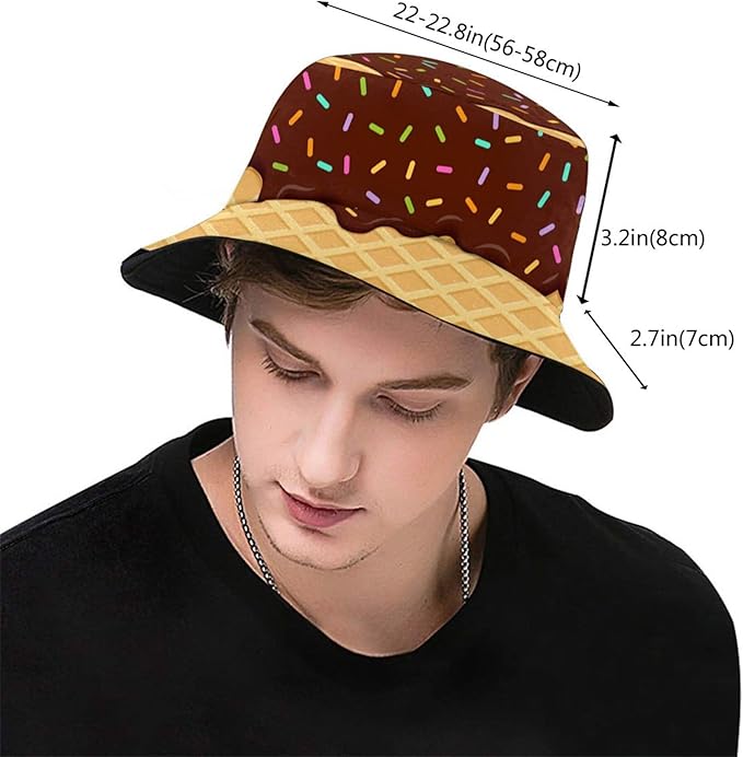 Bucket Hat for Women Men, Summer Print Hat Travel Packable Sun Cap Outdoor Hat for Women and Men