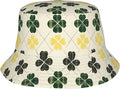 Vintage Clovers Bucket Hat Novelty Sun Hats Trendy Fisherman Cap for Men and Women