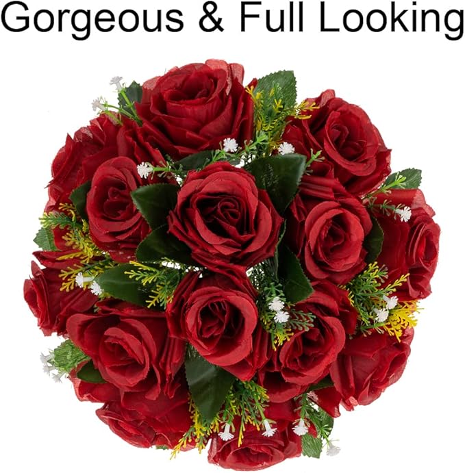 Flower Centerpieces for Wedding Tables: Wedding Table Decorations Crimson Flower Balls Centerpieces for Engagement Cerebration Party Center Pieces 10 Packs