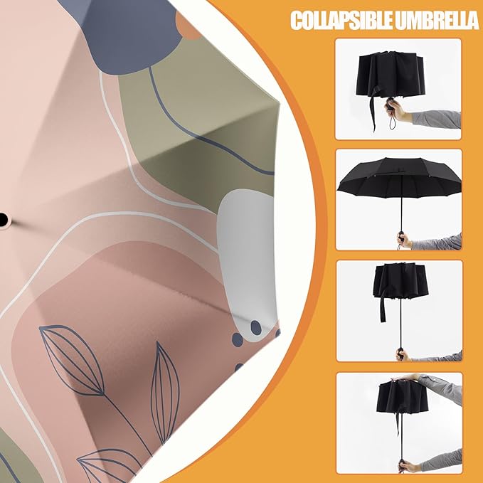Small Compact Travel Automatic Folding Umbrella for Women, Portable Lightweight, Rain, Wind, UV Sun Shade