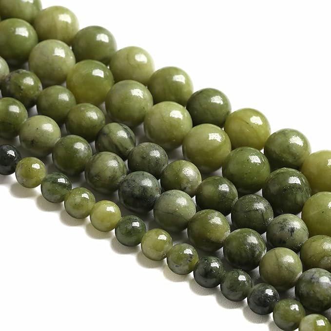 8MM 45PCS Natural Stone Chinese Green Jade Loose Beads for Jewelry Making DIY Bracelet Necklace 1 Strand