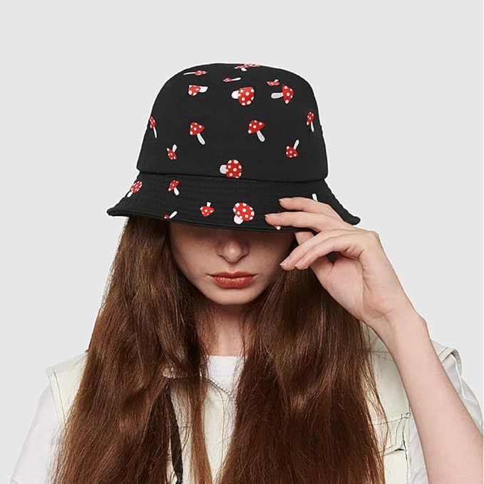 Malaxlx Unisex Bucket Hat Beach Sun Hat Aesthetic Fishing Hat for Men Women Teens, Reversible Double-Side-Wear