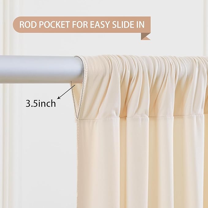 Deep Champagne Backdrop Curtain 2 Panels-Wrinkle-Free Curtains Polyester Photography Drapes for Baby Shower Birthday Party Photo Background Backdrop Stand- 8 X10FT (Champagne)