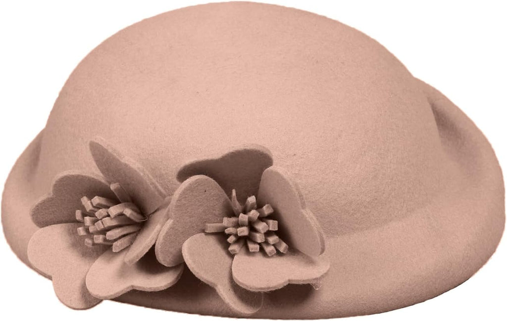 Women Wool Felt Ribbon French Fashion Vintage Millinery Beret Hats Top Cap Ladies Party Wedding Fedoras Chapeau