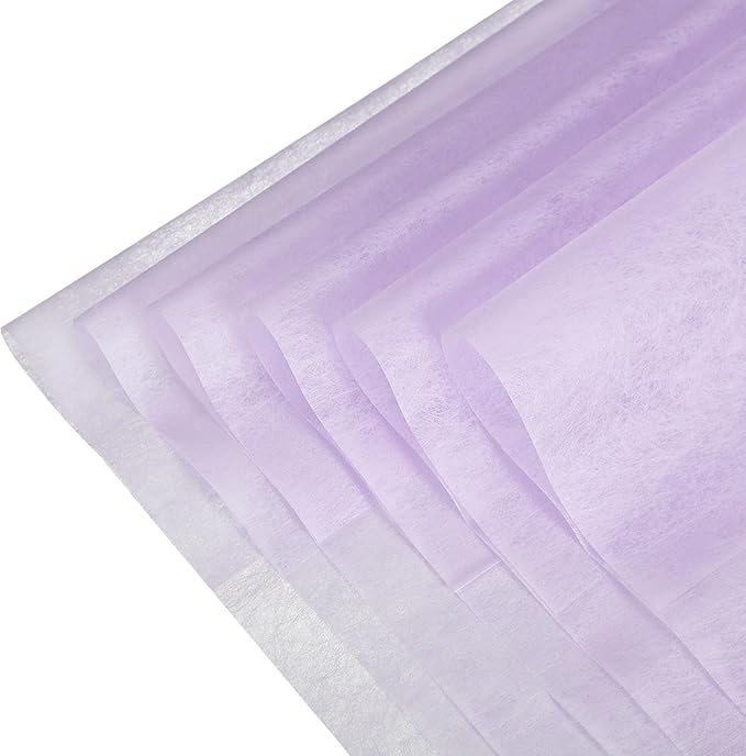 YELARXI Flower Wrapping Paper, Cotton Wrapping Flower Paper, Non-Woven Waterproof Floral Bouquet Wraps - Fitting for (Florist Supplies/Gift) 11.8 x 11.8 Inch & 114 Pack & Light Purple