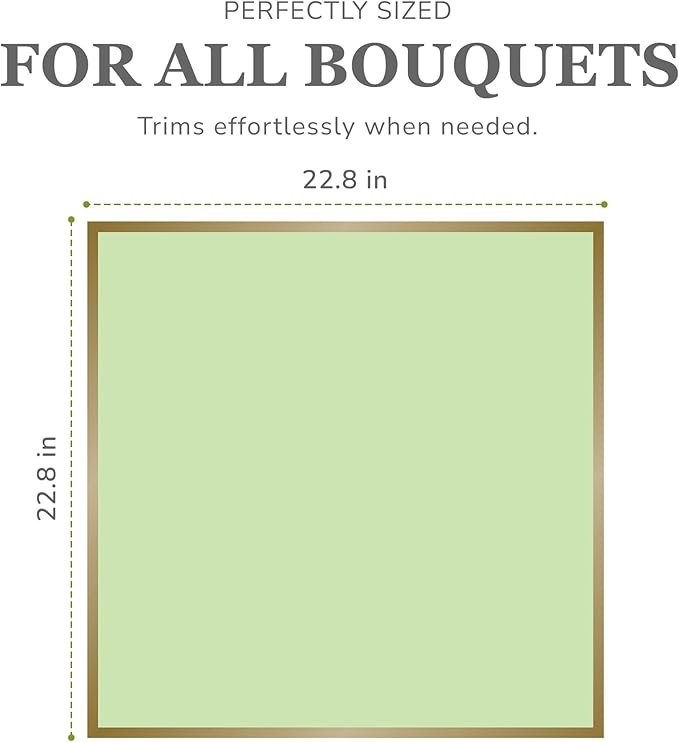 the florist Supply 20 Sheets Premium Flower Wrapping Paper | Waterproof Flower Wrapping Paper for Bouquets | Double Sided Floral Bouquet Sheets | DIY Gifts Borderline Green/Gold