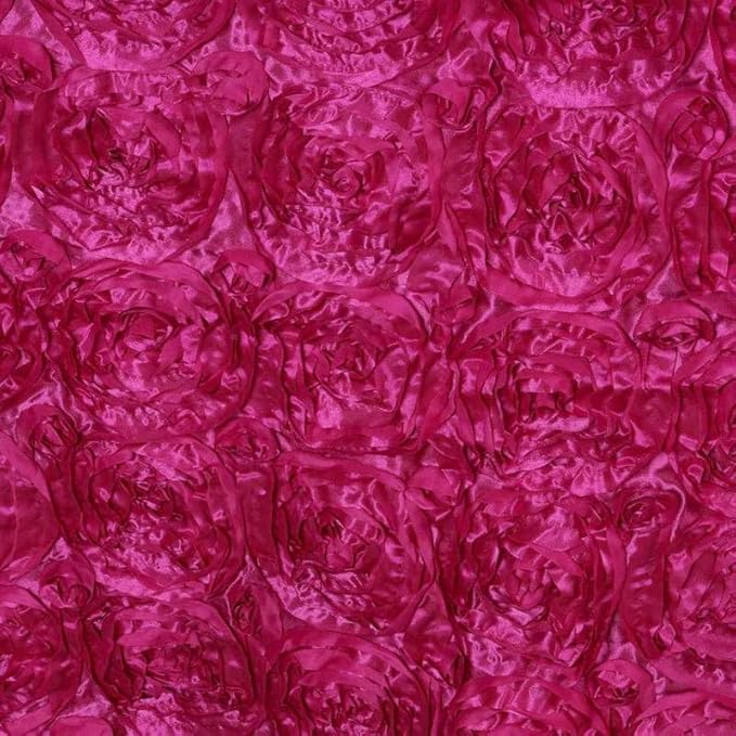 Efavormart Wonderland Rosette Premium Table Runners for Weddings Party Banquets Decor Fit Rectangle and Round Table - Fushia