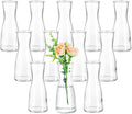 Hewory Glass Bud Vases for Centerpieces - Clear Small Flower Vase Set of 12, Modern Minimalist Cute Mini Decorative Bulk Vases for Wedding Bridal Shower Birthday Party Events Dining Room Table Decor
