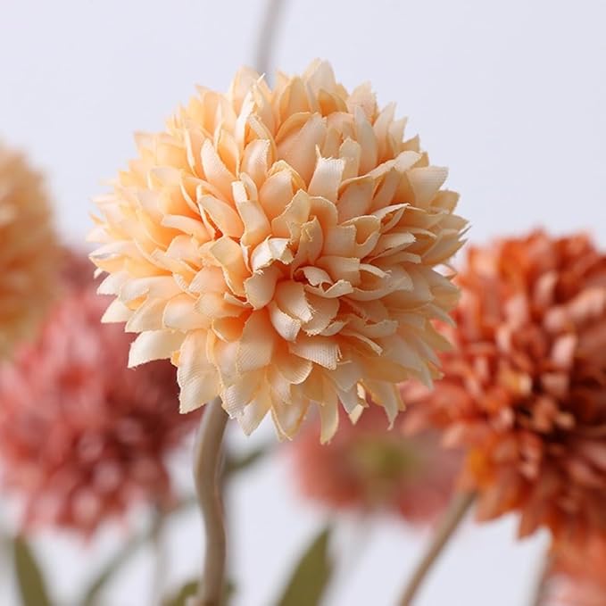 Artificial Flowers for Vases 20.5 Inch 10 Stems，Silk Dried Fake Mums Bouquet Indoor Faux Floral Arrangements for Decoration (Yellow)