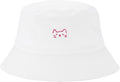 Fashion Embroidered Bucket Hat Cotton Summer Beach Sun Hat for Women Men Teen