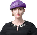 Women Wool Felt Ribbon French Fashion Vintage Millinery Beret Hats Top Cap Ladies Party Wedding Fedoras Chapeau
