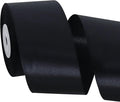 TONIFUL 2 Inch x 25 Yards Wide Black Satin Ribbon Solid Fabric Ribbons Roll for Valentine's Day Crafts Chair Sash Gift Wrapping Invitation Cards Floral Hair Bows Sewing Party Wedding Car Decoration