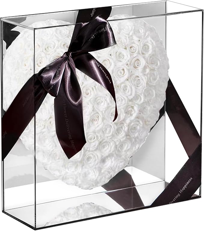 JoyFlower About 140pcs Preserved Roses Gift, Real White Eternal Roses for Women, Long Lasting Forever Flowers with Gift Box for Mom Girlfriend Wife Her in Valentines Mother's Day Birthday Anniversary