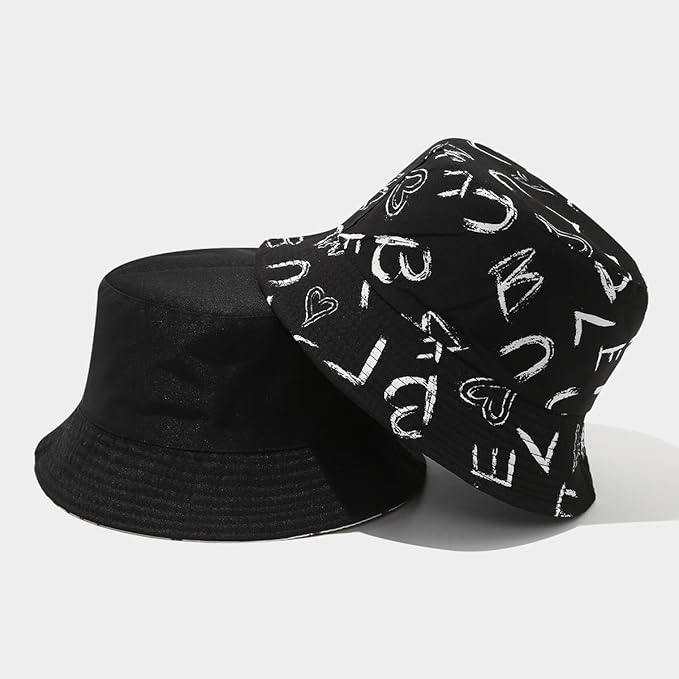 Quanhaigou Bucket Hat for Men Women,Packable Reversible Printed Sun Hats,Fisherman Outdoor Summer Travel Hiking Beach Caps