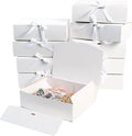 HummingBox White Gift Box Set of 16 - Gift Boxes for Presents & gifting on weddings, birthdays & more - Easy to Assemble White Gift Boxes With Lids & Ribbon Closure - Decorative Boxes With Lids