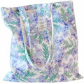 Cotton Canvas Tote Bag Reusable Soft Grocery Cloth Bag Floral Shoulder Bag for Beach Travel Shopping