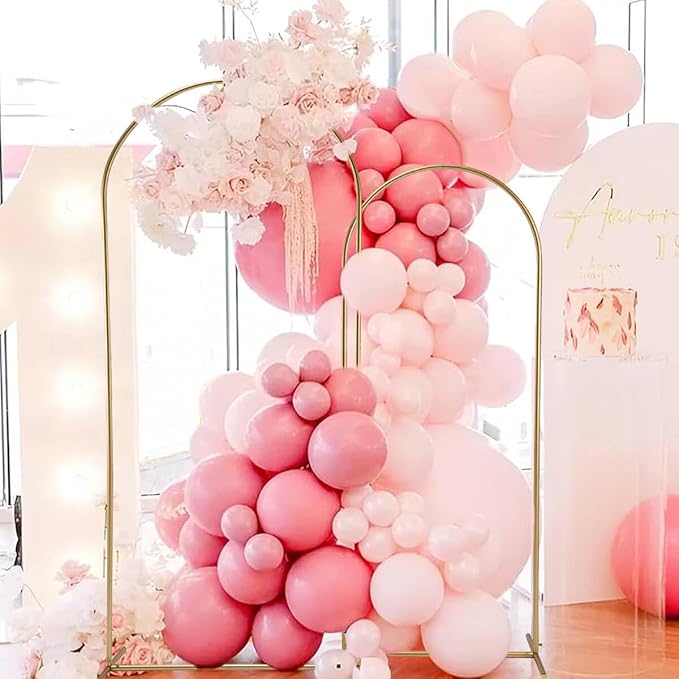 Arch Backdrop Stand for Party,5 FT,6 FT Metal Balloon Arch Stand,Gold Wedding Arch Stand for Birthday Ceremony,Baby Shower,Graduation Decoration