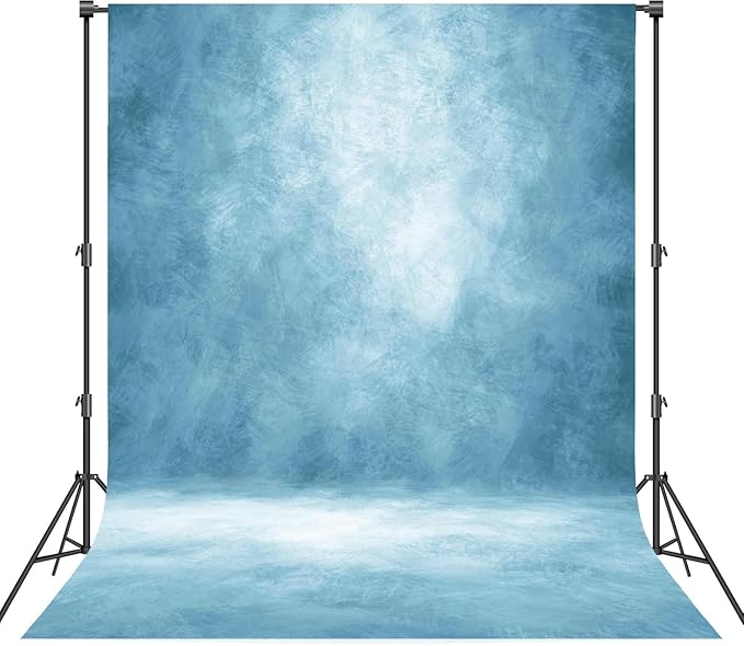 Abstract Professional Photography Backdrop for Portrait Photo Props Booth Background Photoshoot Studio with Polyester Fabric Roller Pocket on Top(6x8ft, Light Blue,No Stand)