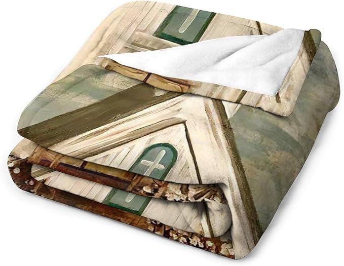 Christian Church Blanket Religious Gifts for Women Men Christian Throw Blanket for Kids Adults Soft Warm Cozy Fleece Blanket for Couch Sofa Bed 40"x50"