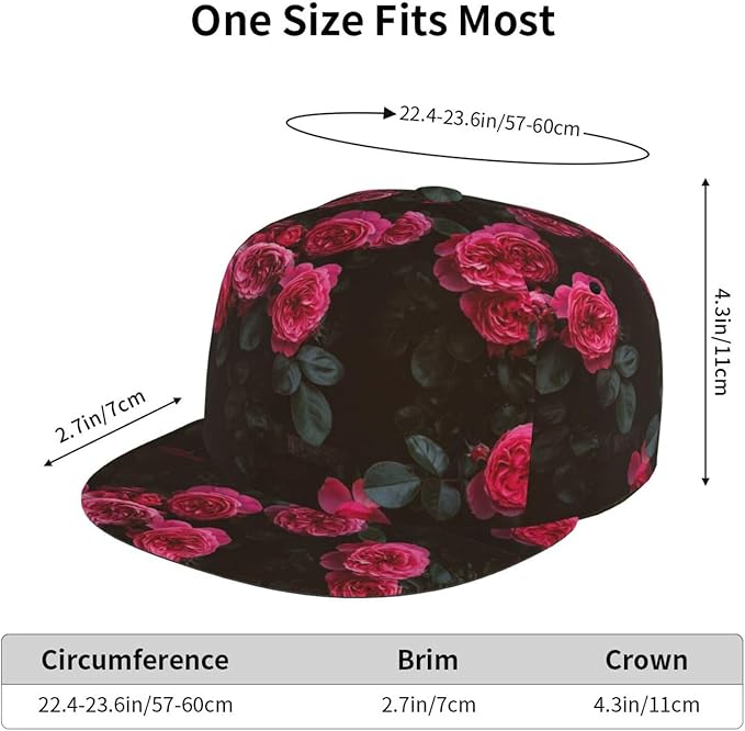 Rose Baseball Cap Adjustable Flower Baseball Caps Womens Hat Rose Flower Baseball Hats for Women Outdoor