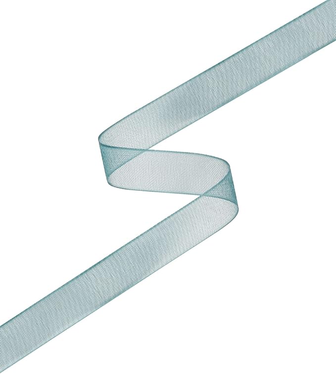 3/8 Inch Teal Shimmer Sheer Organza Ribbon Sheer Chiffon Ribbon 50 Yards-Roll Multiple Colors Available for Gift Wrapping Wedding Events Christmas Décor