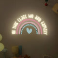 In This Class We Are Family Neon Sign, Back To School Gift, Classroom Decor, Teacher Gift Welcome Wall Decor, Cute Rainbow Sign, Reading Corner Decoration, Opening Season Theme Party Props