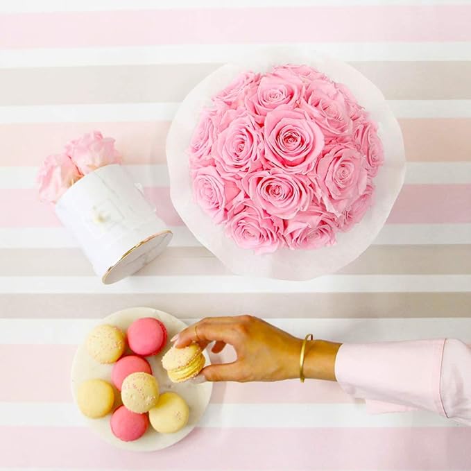 Laelfe 12 PCS Artificial Flowers Pink Roses Fake Silk Flowers Long Stem Artificial Roses for Home Wedding Decorations (Pink)