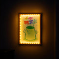 Artwork Shadow Box with LED Light Dimmable Changeable Picture Display & Storage Frame Wall-mounted & Tabletop Dried Flowers Display Frame(Sunflower)