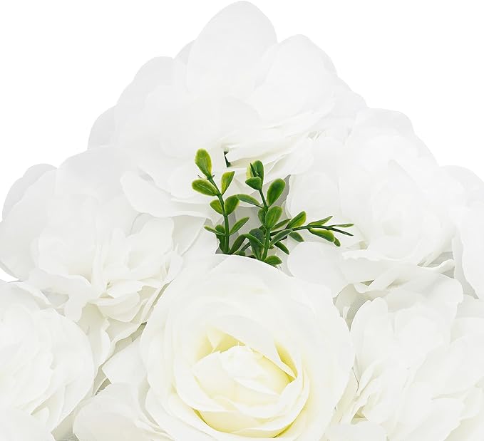 White Flower Wall White Flower Backdrop Artificial Flower Wall Backdrop 3D Floral Panels for Home Party Wedding Room Decoration 12 Pcs (38x38cm/White)