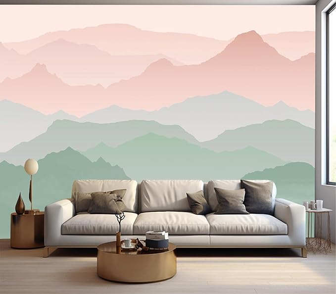 Eierme-Mountain Landscape Background Mural Wallpaper Peel and Stick 137" x 102"