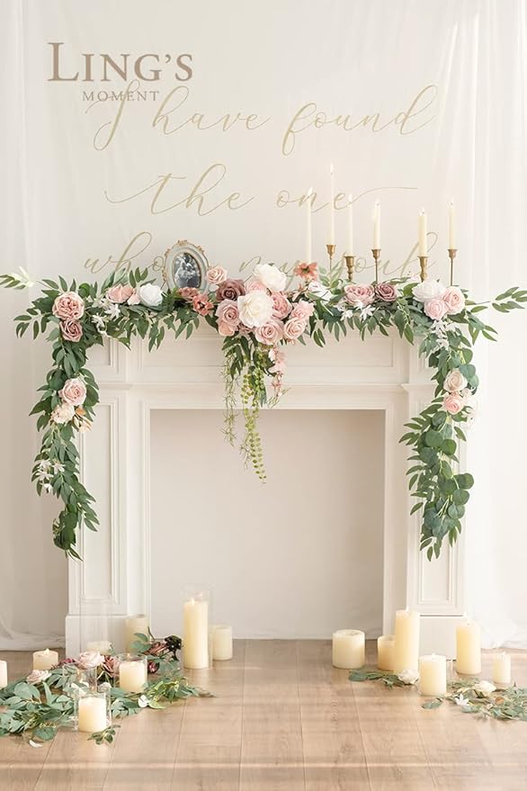 Ling's moment Dusty Rose Artificial Flowers 16pcs Faux Silk Roses with Stems Real Look, 3.5" Fake Vendela Roses Bulk for DIY Wedding Bouquets Centerpieces Party Baby Shower Home Decoration