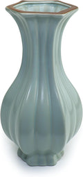 8-inch ice Cracked Glazed Ceramic vase, Modern Eastern Style Ceramic vase, Dining Table, Central Living Room Shelf Decoration (TQ05)