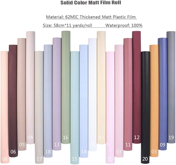 FWSA WRAPS Flower Wrapping Paper Roll Korean Floral Bouquet Packing Supplies Waterproof Fresh Flowers Gift Packaging Marterials (COLOR 16) 22.8 x 396 inches