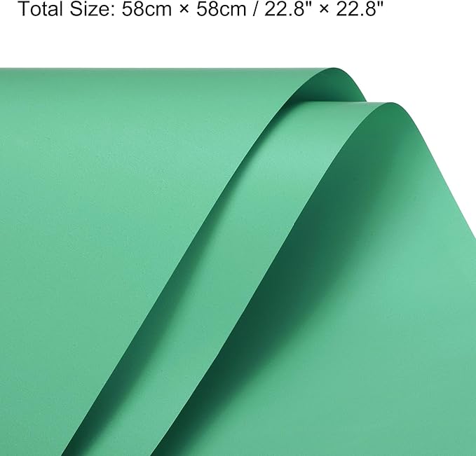 MECCANIXITY Pearlescent Film Flower Wrapping Paper 22.8x22.8 Inch Waterproof for DIY Crafts, Gift/Gift Box Packaging Bright Green Pack of 10