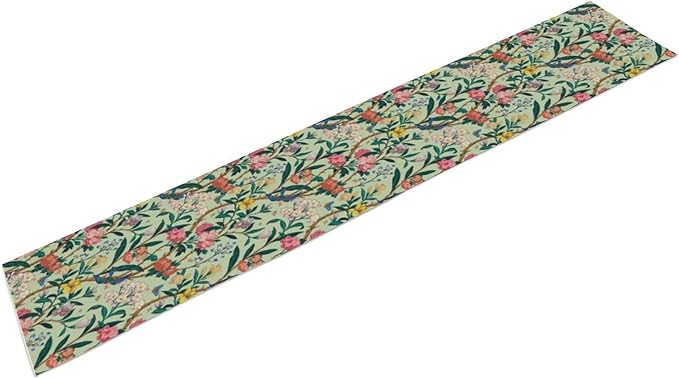 William Morris Floral Table Runner, Birds Butterflies and Bees Botanical Flower Original Design Print Table Runner for Home Party Dining Room Kitchen Decor 13x108 Inch