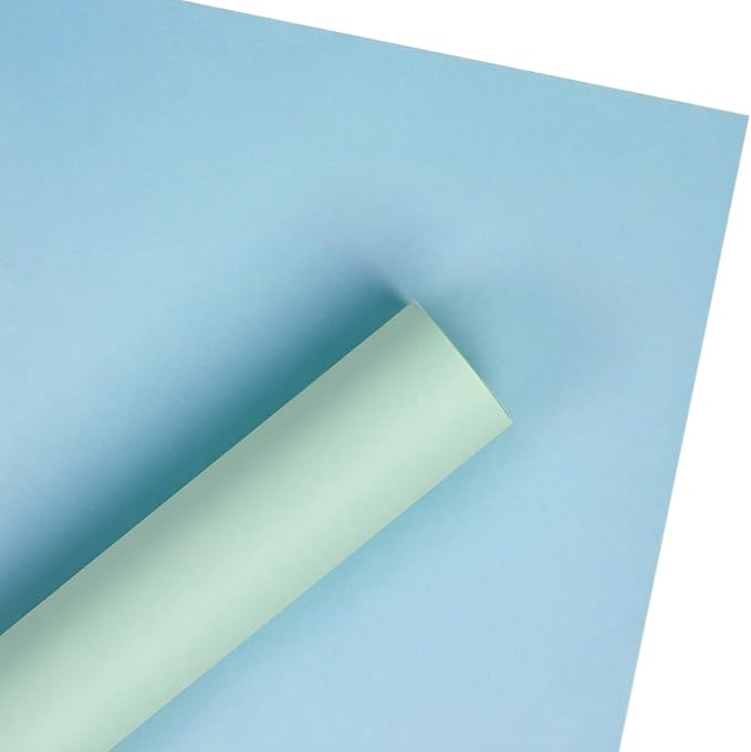 WRAPAHOLIC 20 Sheets Flower Wrapping Paper - 22.4 x 22.4 inch Misty Blue Color Water-Resistant Floral Bouquet Wrapping Paper, Florist Supplies Packaging for Wedding Birthday Gift DIY