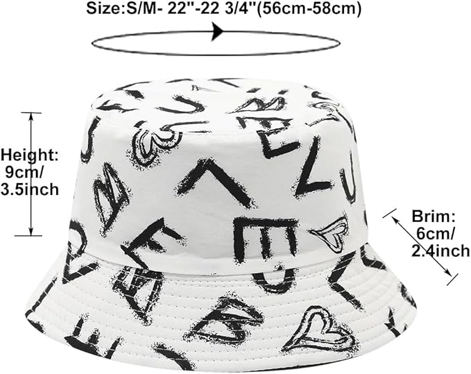 Quanhaigou Bucket Hat for Men Women,Packable Reversible Printed Sun Hats,Fisherman Outdoor Summer Travel Hiking Beach Caps