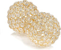 Modern Day Accents Facetas 4" Gold Cristal Spheres - Set of 2