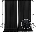 10 x 10 Feet Black A Backdrop Curtain for Partie, Background Curtains for Photoshoot, Birthday, Wedding, Halloween, Thanksgiving, Christmas, New Year Party Decorations 5Ft x 10Ft, 2 Panels