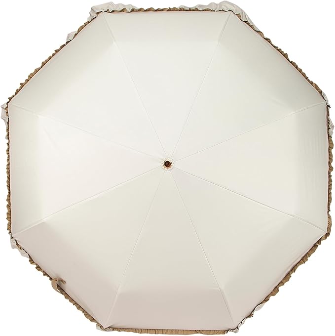 LCY Floral Edge Compact Umbrella Folding Anti-UV Parasol with Hook Handle Sunproof Rainproof & Windproof Umbrella
