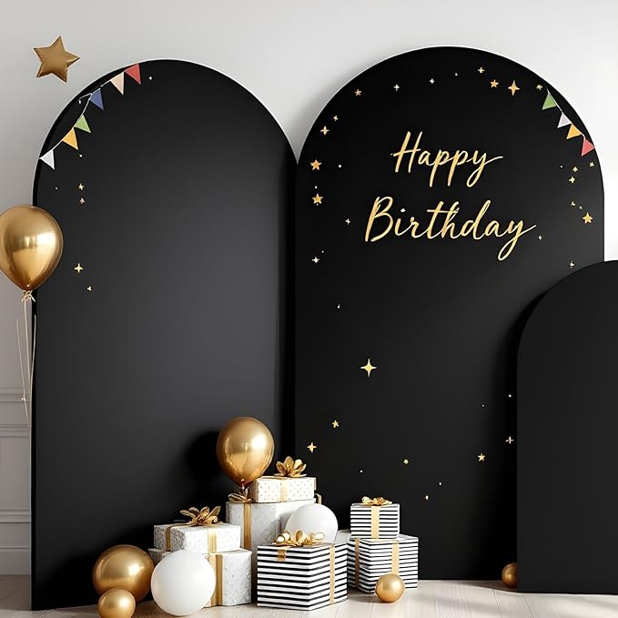 Metal Arch Backdrop Stand and Cover Set, 8FT, 7.2FT Party Backdrop, Easy to Assemble, Backdrop Stand for Parties, Birthday, Baby Shower