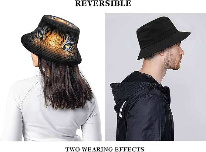 Malaxlx Bucket Hat Beach Sun Hat Fishing Hat for Women Men, Outdoor Travel Reversible Double Side Wear Fisherman Hat